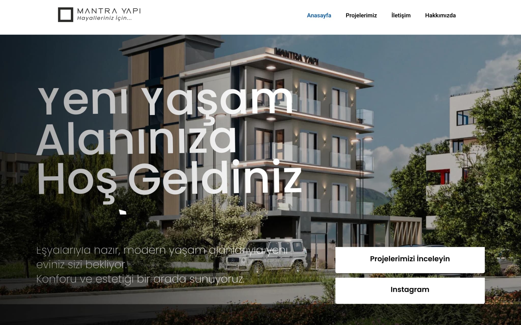 Mantra Yapı: Kurumsal Web Sitesi