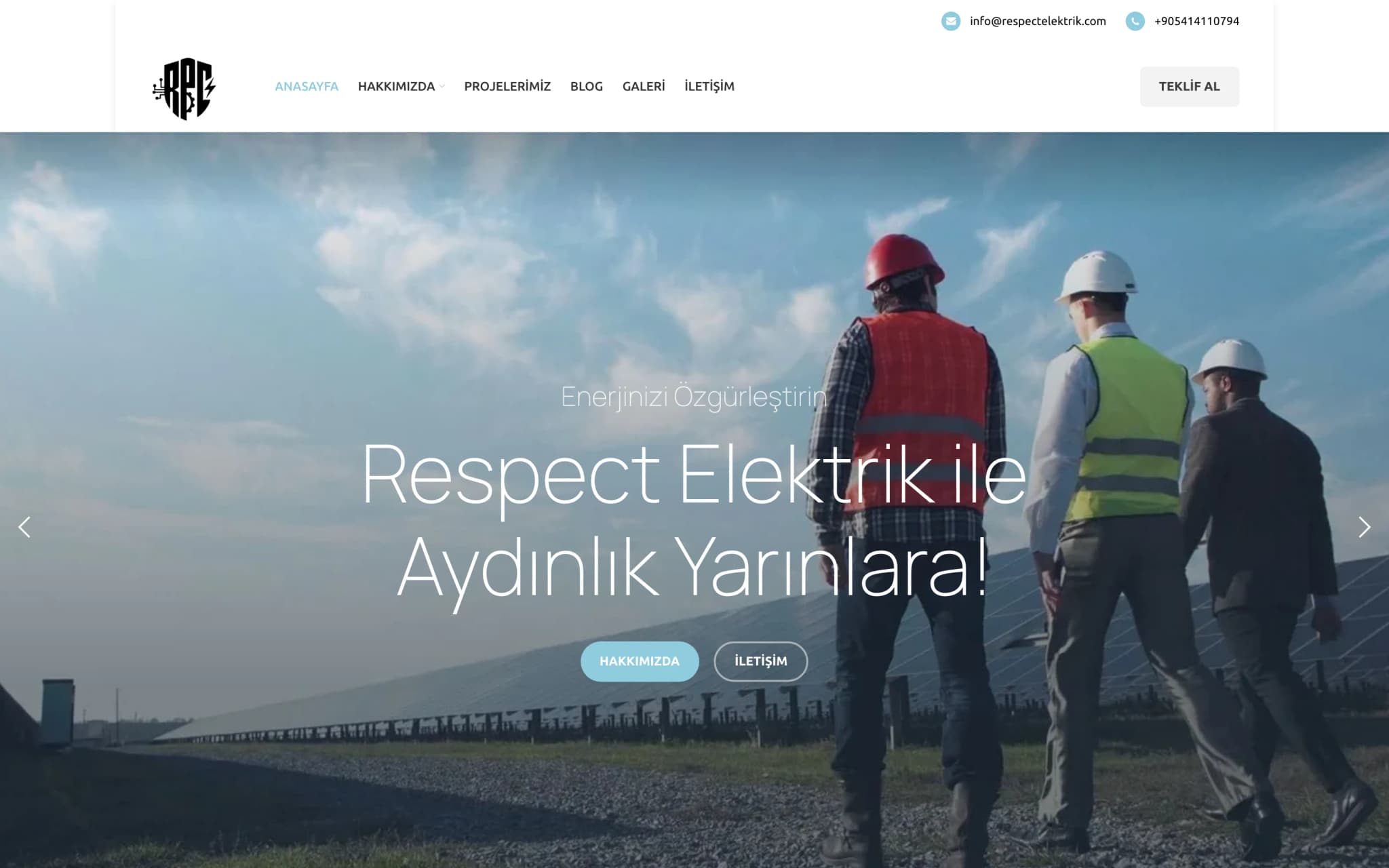 Respect Elektrik: Kurumsal Web Sitesi