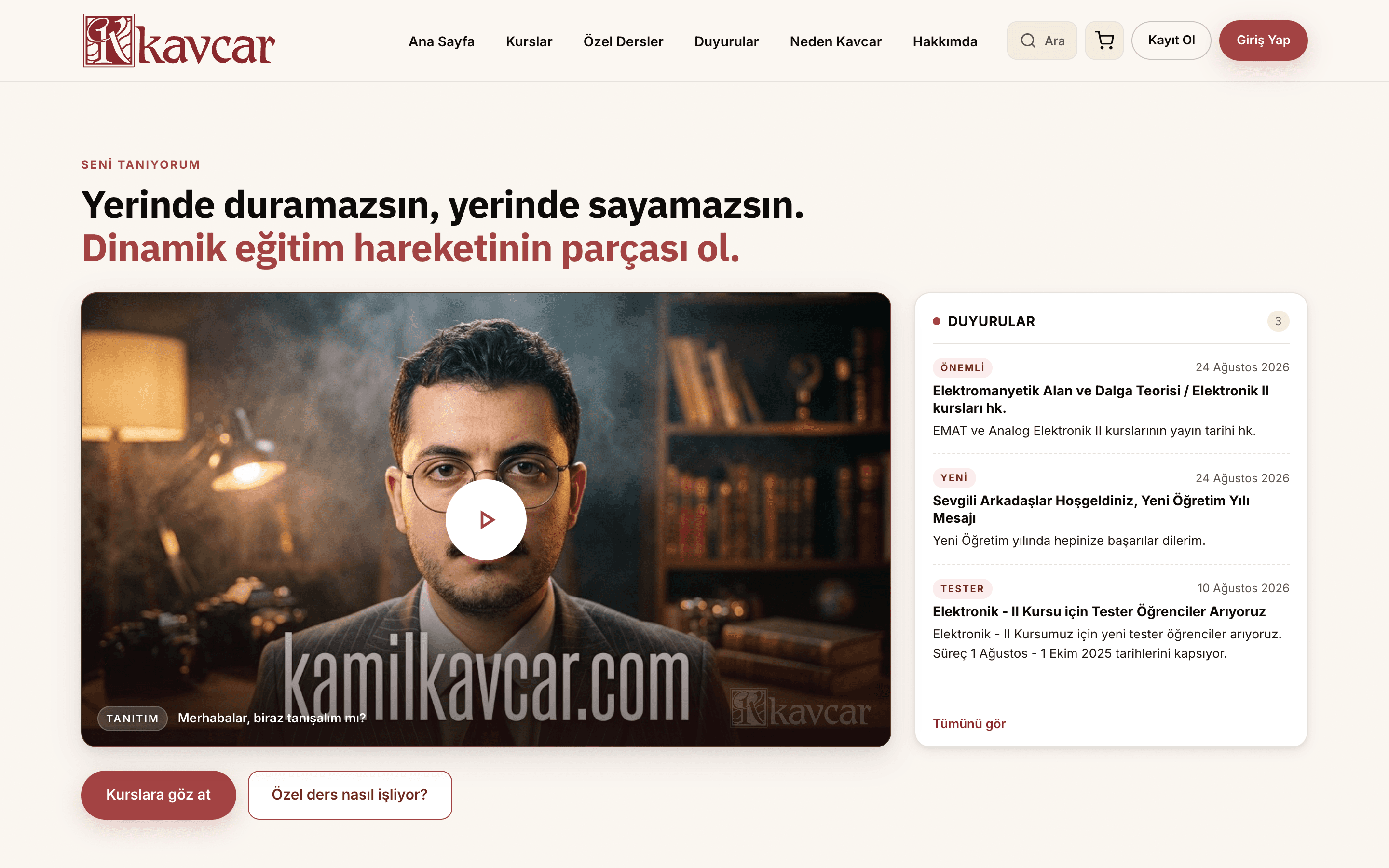 Kavcar: Online Kurs ve Birebir Ders Platformu