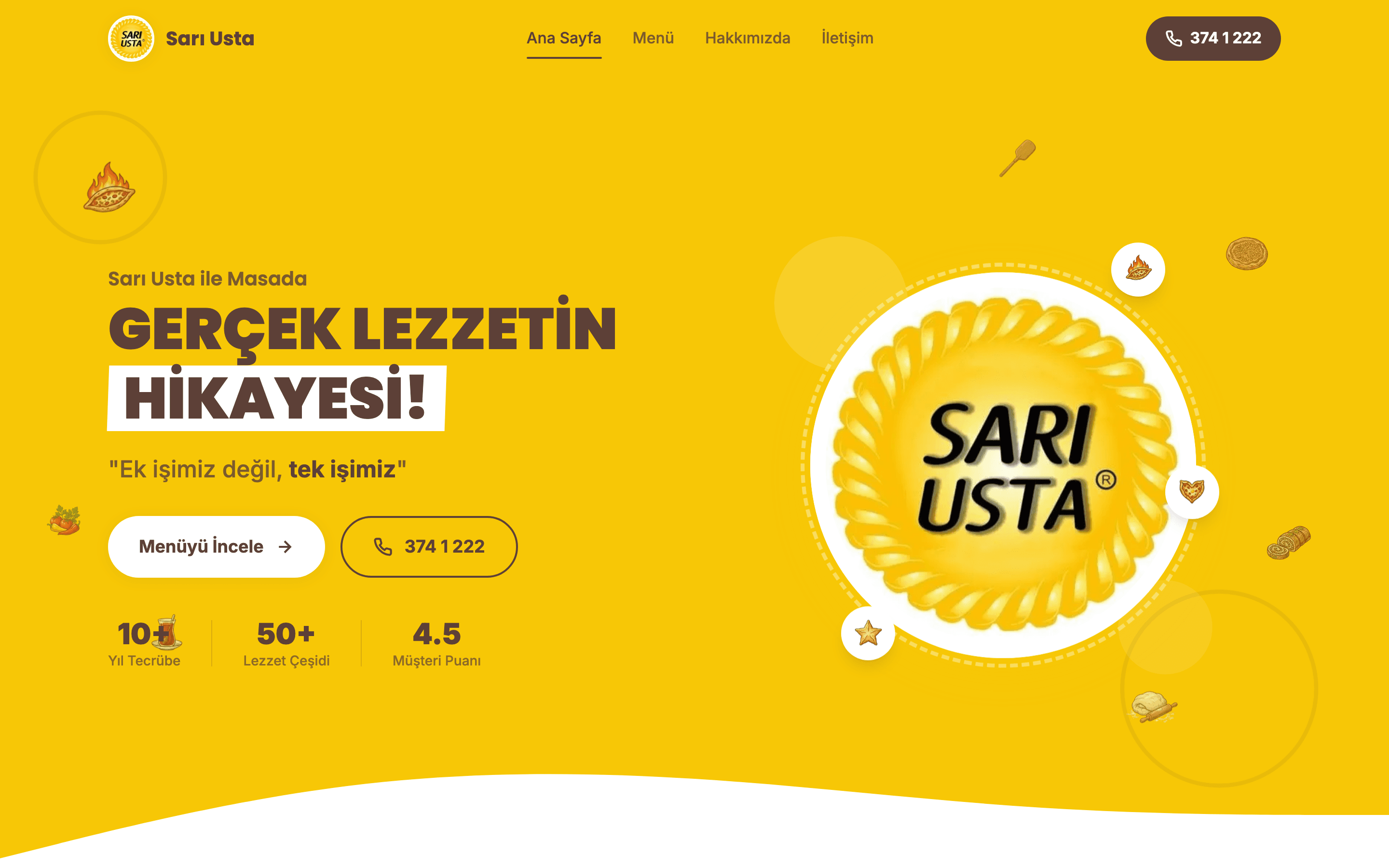 Sarıusta — Restaurant Website