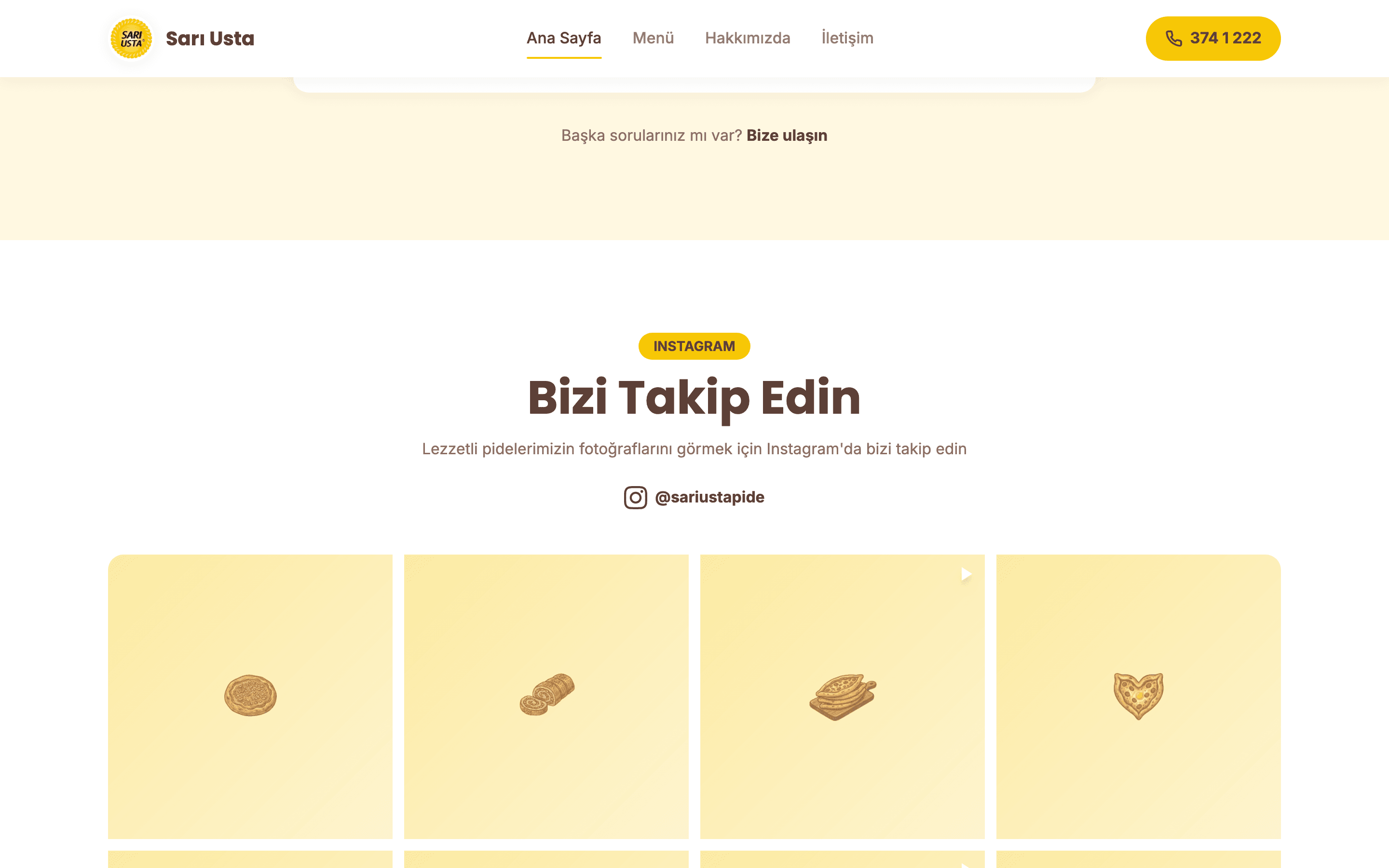 Sarıusta — Restaurant Website 3