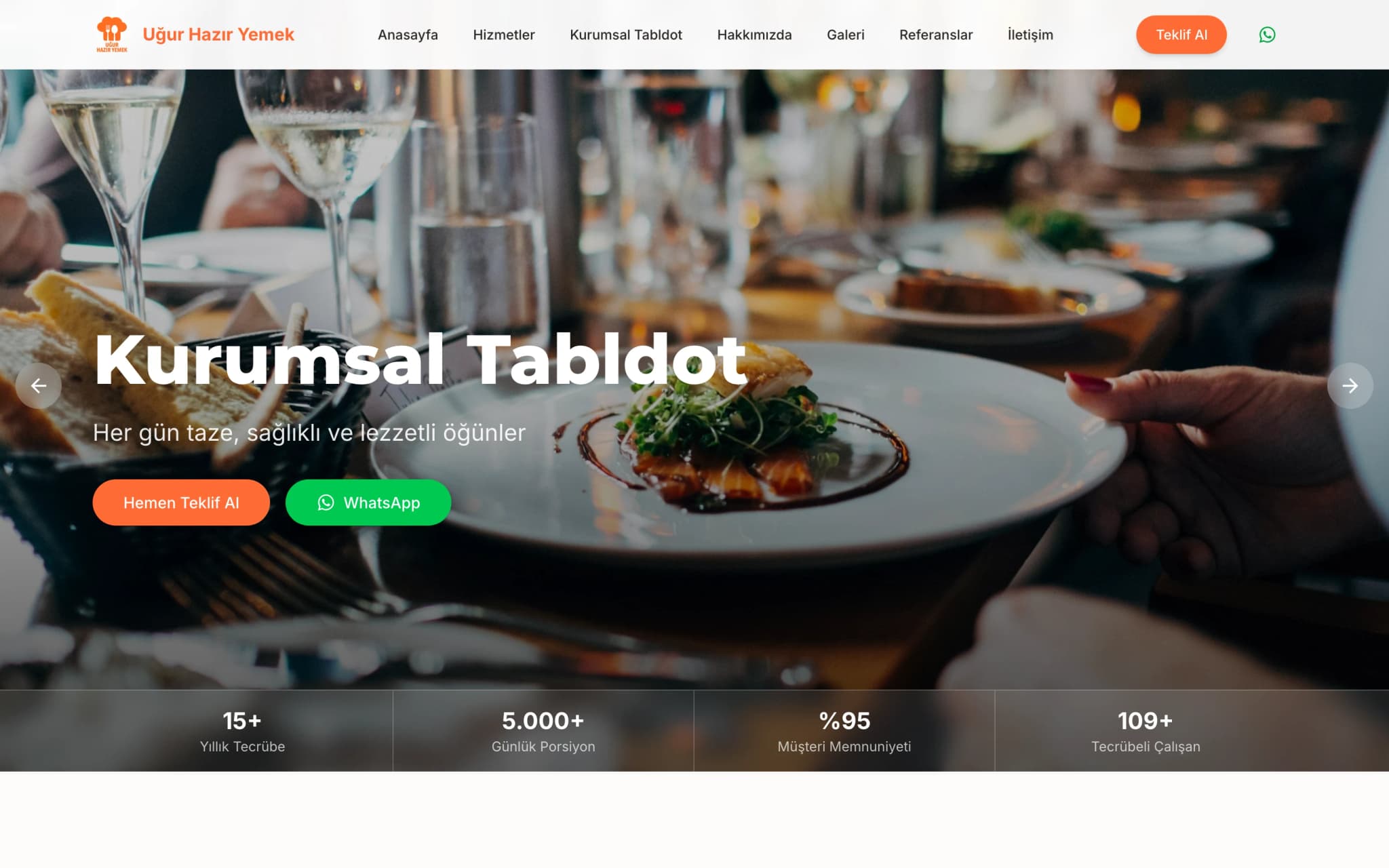 Uğur Catering: Kurumsal Web Sitesi