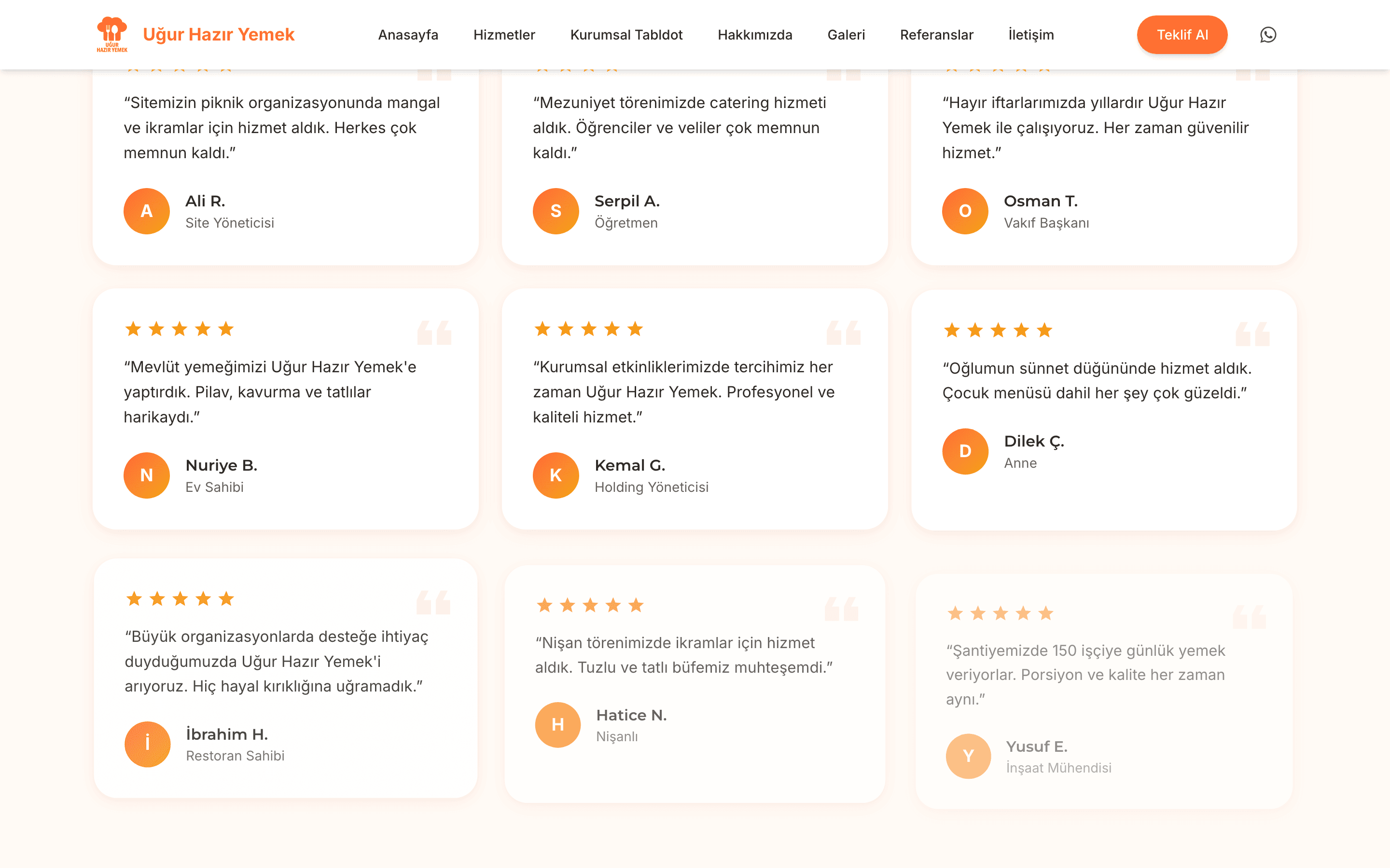 Uğur Catering — Corporate Website 3